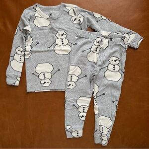 MONICA+ANDY Organic Cotton Snowman PJs, 3T